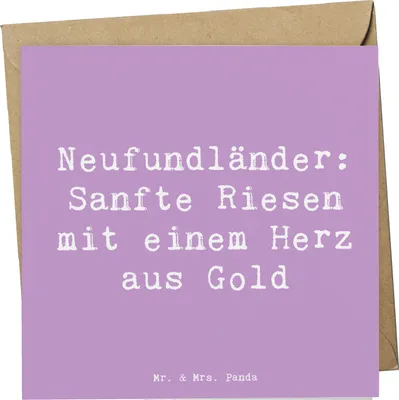 Produktbild von Mr. & Mrs. Panda Glückwunschkarte Spruch Neufundländer Liebe - Lavendeltraum - Geschenk, sanfte Riesen, Hundeliebhaber, anlasskarte, Klappkarte, Hunderassen, Grußkarte