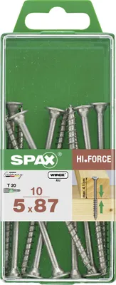 Produktbild von SPAX Universalschraube, Tellerkopf Teilgewinde, 5 x 87 mm, 10 Stück, T-STAR plus T20, 4CUT, WIROX - 4251010500872
