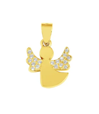 Produktbild von Kettenanhänger Schutzengel 925er Silber gold-farbig Flügel Zirkonia
