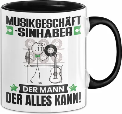 Produktbild von Musikgeschäftsinhaber Tasse Geschenk für Musikgeschäftsinhaber Der Mann Der Alles Kann Geschenkidee zum Geburtstag (Schwarz)