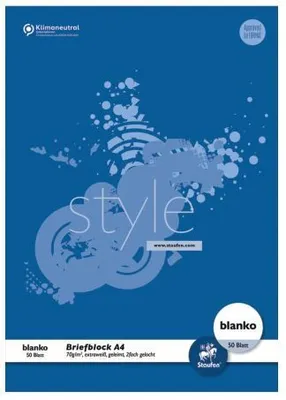Produktbild von Staufen® style 608743000 Briefblock - A4, 50 Blatt, 70 g/qm, blanko, 2-fach Lochung