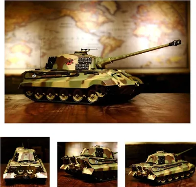 Produktbild von RC Panzer "Deutscher Königstiger - Henschelturm" 1:16 Heng Long mit Rauch und Sound, Metallgetriebe+Metallketten+2,4Ghz -V 7.0 - PRO mit RRZ