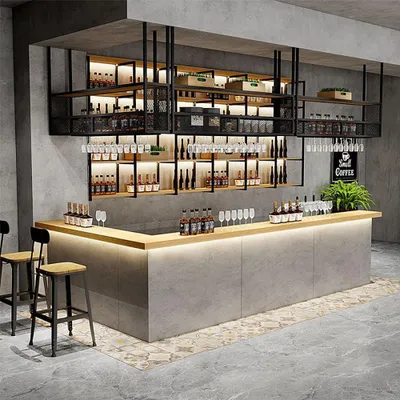 Immagine prodotto di Bancone bar quadrato, bancone ristorante, bancone bar, bancone bar, bancone negozio, bancone per ristoranti, bancone bar su misura grigio 200x60x100cm /SNZJ200/