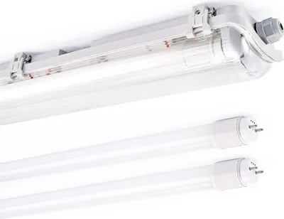 Productafbeelding van LED-vochtbestendige badkamerlamp Eco, 60 cm, 2 x 9W T8-buis, 1800 lm, traal wit, 4000K, IP65