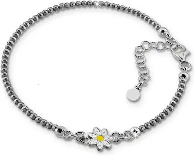 Produktbild von SilberDream Damen-Armband Blume Silber diamantiert 18-21cm geschwärzt SDA1198K