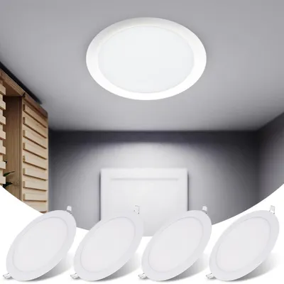Produktbild von 4x 230V LED Strahler Einbaustrahler 17cm 12W Ultradünne Spot Deckenleuchte, Flach LED Deckenspots Einbauspots Kaltweiß Einbauleuchten