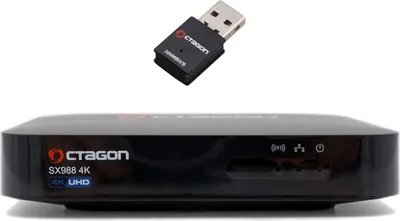 Immagine prodotto di OCTAGON SX988 4K UHD IP H.265 HEVC IPTV Smart TV Set-Top Box + Stick WLAN 300 Mbit/s