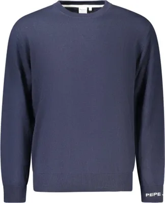 Produktbild von Blauer Herren Pullover mit Rundhalsausschnitt und Stickerei