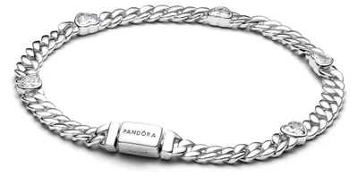 Obrázok produktu pre Pandora Kubánsky náramok srdce striebro 594226C01-18 cm