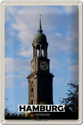 Produktbild von Blechschild Städte Hamburg St. Michaelis Michael 20x30cm