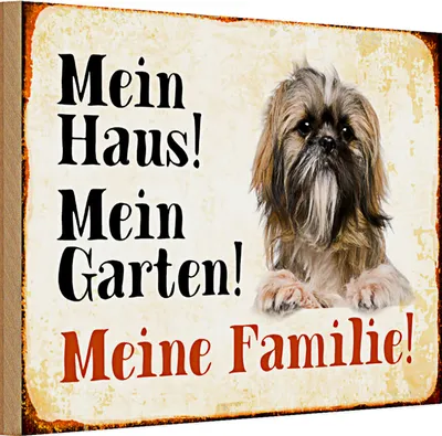 Produktbild von Holzschild Spruch Pekinese 30x20cm mein Haus mein Garten Familie