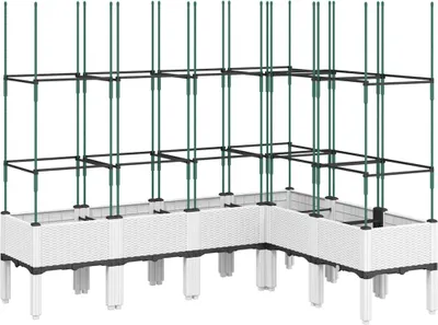 Produktbild von vidaXL Pflanzkübel mit Rankgitter Weiß 160x120x142,5 cm PP
