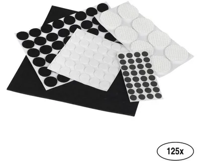 Produktbild von Filzpadset, weiß/schwarz, 125 Stück