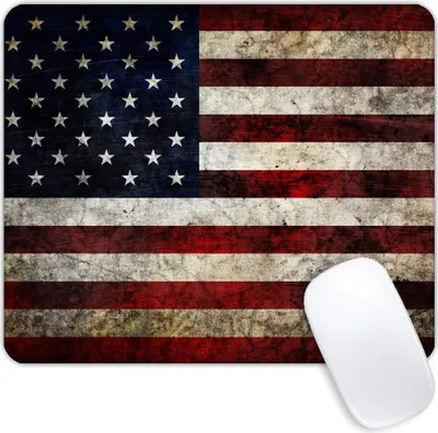 Produktbild von Mauspad mit US-Nationalflagge, rutschfeste Gummiunterseite, Mauspads für Computer, Laptops, Büro, Schreibtischzubehör, Mauspad (Nationalflagge, 1 Stück)