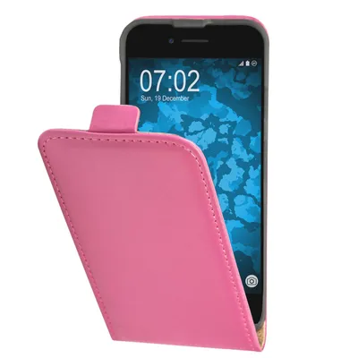 Produktbild von PhoneNatic Kunst-Lederhülle kompatibel mit Apple iPhone 7 / 8 / SE 2020 - Flip-Case pink + 2 Schutzfolien