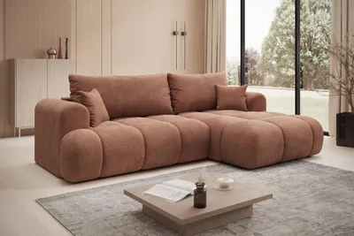 Produktbild von Ecksofa TREVIO Rechts in Bronze Stoff Cremona  260 × 93 x 165 cm – Modernes Designsofa mit Ottomane