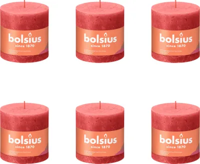 Image de Bolsius - Bougies rustiques - 100/100 - 1 par paquet - Rose fleur - Pack avantage - 6 pièces