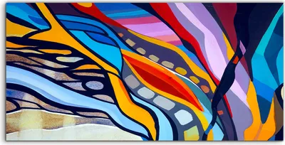 Produktbild von Coloray - Glasbild - 100x50 cm - Wandbild - Glasbilder - Deko Abstrakte Textur Acrylfarbe