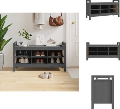 vidaXL Lavica do predsiene sivá 110x40x60 cm masív borovica - Komody a lavice do predsiene