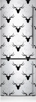Produktbild von Magnetfolie Magnete Küche Kühlschrank Dekoration 60x190 cm - Schwarzes Rehmuster.