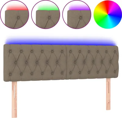 Produktbild von vidaXL LED Kopfteil Taupe 160x7x78/88 cm Stoff