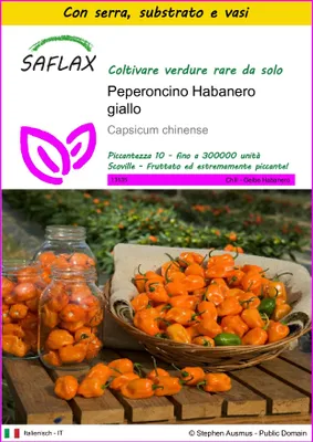 Immagine prodotto di SAFLAX Insieme di coltivazione - Peperoncino Habanero giallo - 10 semi - Capsicum