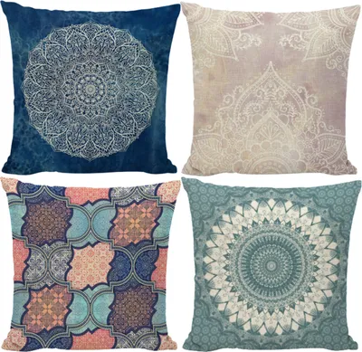 Produktbild von Kissenbezüge 45x45 cm Kissenhüllen 4er Set, Deko Kissenbezüge für Sofa Zimmer Zierkissenbezüge