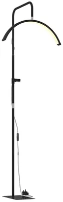 Immagine prodotto di Lampada da Terra LED con Testa a Mezza Luna 77,5x20,5x136-186 cm Temperatura Colore Regolabile Telecomando Nero