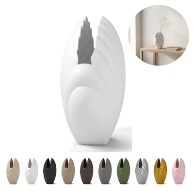 Produktbild von Deko Vase Muschel 13,8 cm, skulptural aus PLA – Weiß