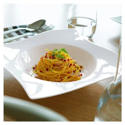 Produktbild von NewWave Pastateller, 28 cm, Premium Porzellan, Weiß