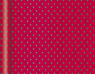 Produktbild von Clairefontaine 223885C - Tiny Roll Geschenkpapier 5x0,35m Rot / Punkte Grün