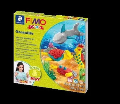 Obrázek produktu pro Staedtler FIMO kids 8034, Modelářská hlína, Šedá, Červená, Tyrkysová, Žlutá, Dětský, 4 kusů, 4 barva/barev, 42 g