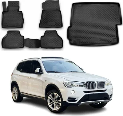 Set Tappetini Auto OMAC Premium In TPE – Compatibile Con BMW X3 F25 (2010-2017) – Incluse Protezione Per Bagagliaio – Antiscivolo E Alto Bordo