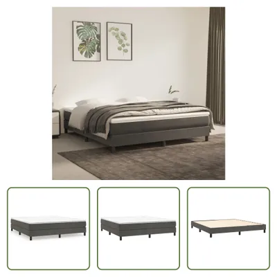 Produktbild von The Living Store Bettgestell Dunkelgrau 160x200 cm Samt