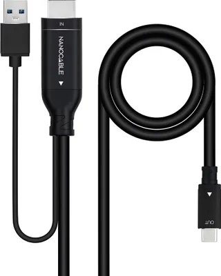 Obrázok produktu pre Nanocable 10.15.4354, 1,8 m, HDMI + USB Type-A, USB Typ-C, Samec, Samec, Priamy
