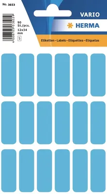 Produktbild von HERMA - Etikett 3653 12x34mm blau 90 Stück