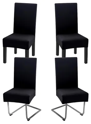 Image de Ensemble de 4 housses de chaise lavables et amovibles pour table à manger