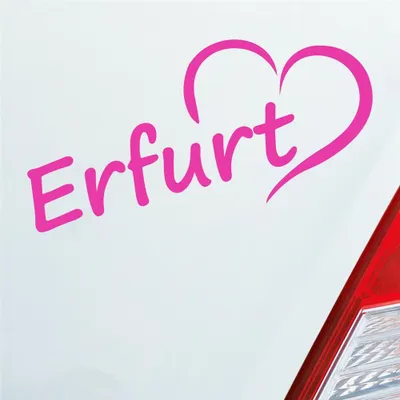 Produktbild von Auto Aufkleber Erfurt Herz Stadt City Liebe Love Heimat 17x8 cm Pink Sticker Heckscheibenaufkleber
