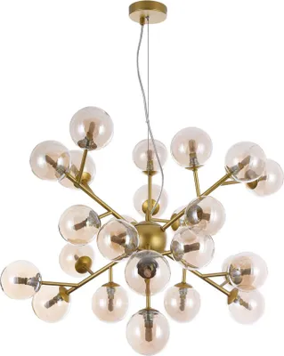 Zdjęcie produktu dla Lampa wisząca, szkło metalowe, złoty bursztyn, D 65 cm