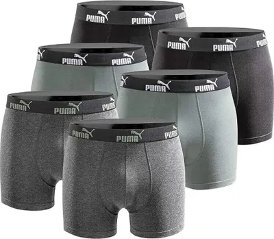 Produktbild von Boxershorts Puma Herren Boxershorts 6er-Pack Grün Schwarz Schwarz