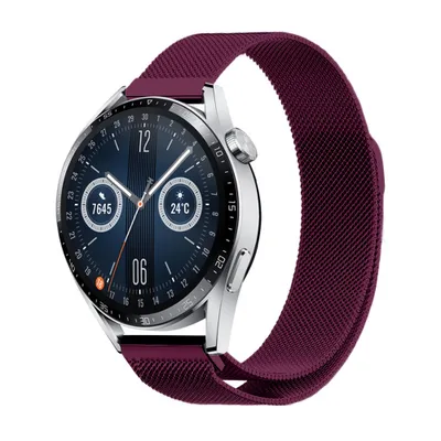 Produktbild von Strap-it Milanese - Kompatibel mit Huawei Watch GT 3Armband 46mmHochwertiger EdelstahlHuawei watch strap Armband mit Magnetverschluss für 22mmArmband Lila