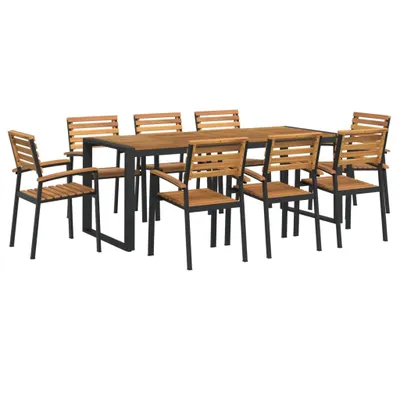 Immagine prodotto di Set Pranzo da Giardino 9 pz Legno Massello di Acacia e Metallo