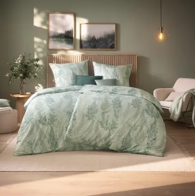 Produktbild von Estella Bettwäsche Hedi" salbei 1x 135x200 cm + 1x 80x80 cm"