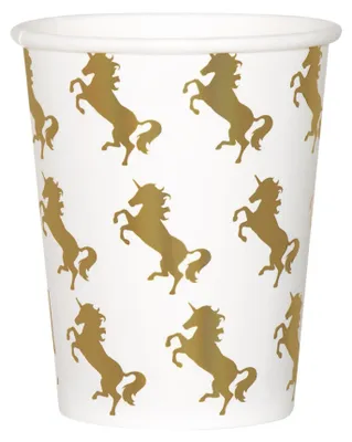 Image de 10 gobelets en carton - licorne - env. 250 ml