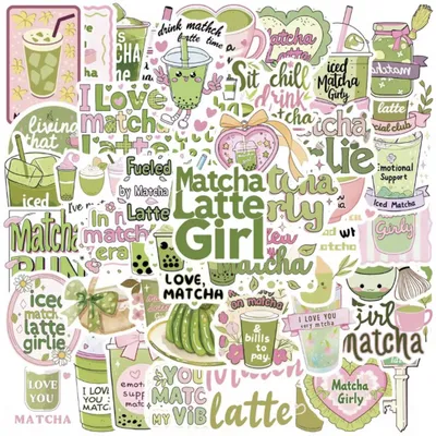 Produktbild von Matcha-Aufkleber – Matcha – Grüner Tee aus Japan – Trendige Aufkleber – 50 Stück – Journal-Aufkleber – Laptop-Aufkleber – CHPN