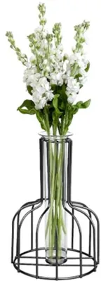Productafbeelding van Gouden metalen bloemenvaas voor hydroponics en decoratie