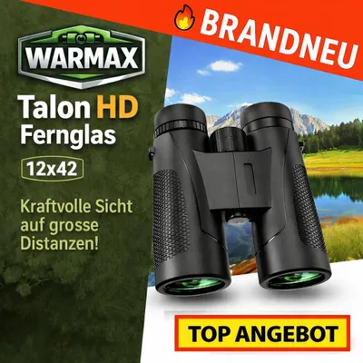 Image de Warmax™ Talon HD Jumelles 12x42 Professionnelles haute performance pour adultes : Noir