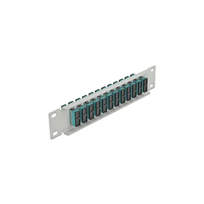 Produktbild von DeLOCK 10″ LWL Patchpanel 12 Port SC Duplex aqua 1 HE grau, Faser, SC, Aqua-Farbe, Grau, Metall, Rackeinbau, 1U