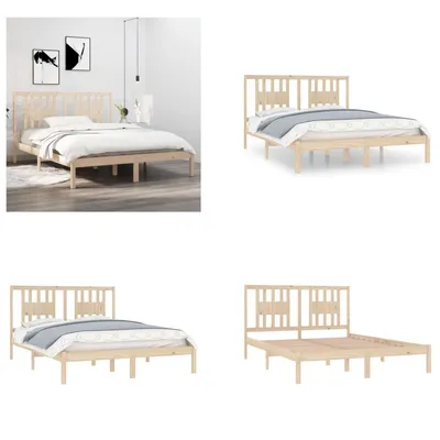 Imagen del producto de vidaXL Estructura de cama de madera maciza de pino, 160x200 cm - Estructura de cama - Estructuras de cama - Marco de cama - Cama