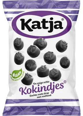 Produktbild von Katja - Katja Kokindjes snoep, zachte zoete drop met zoethout, zak van 295 g